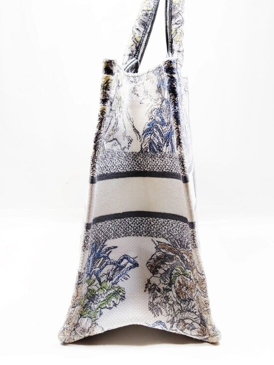 Authentic Christian Dior Book Tote Canvas Cream Luxury Designer - Picture 5 of 16